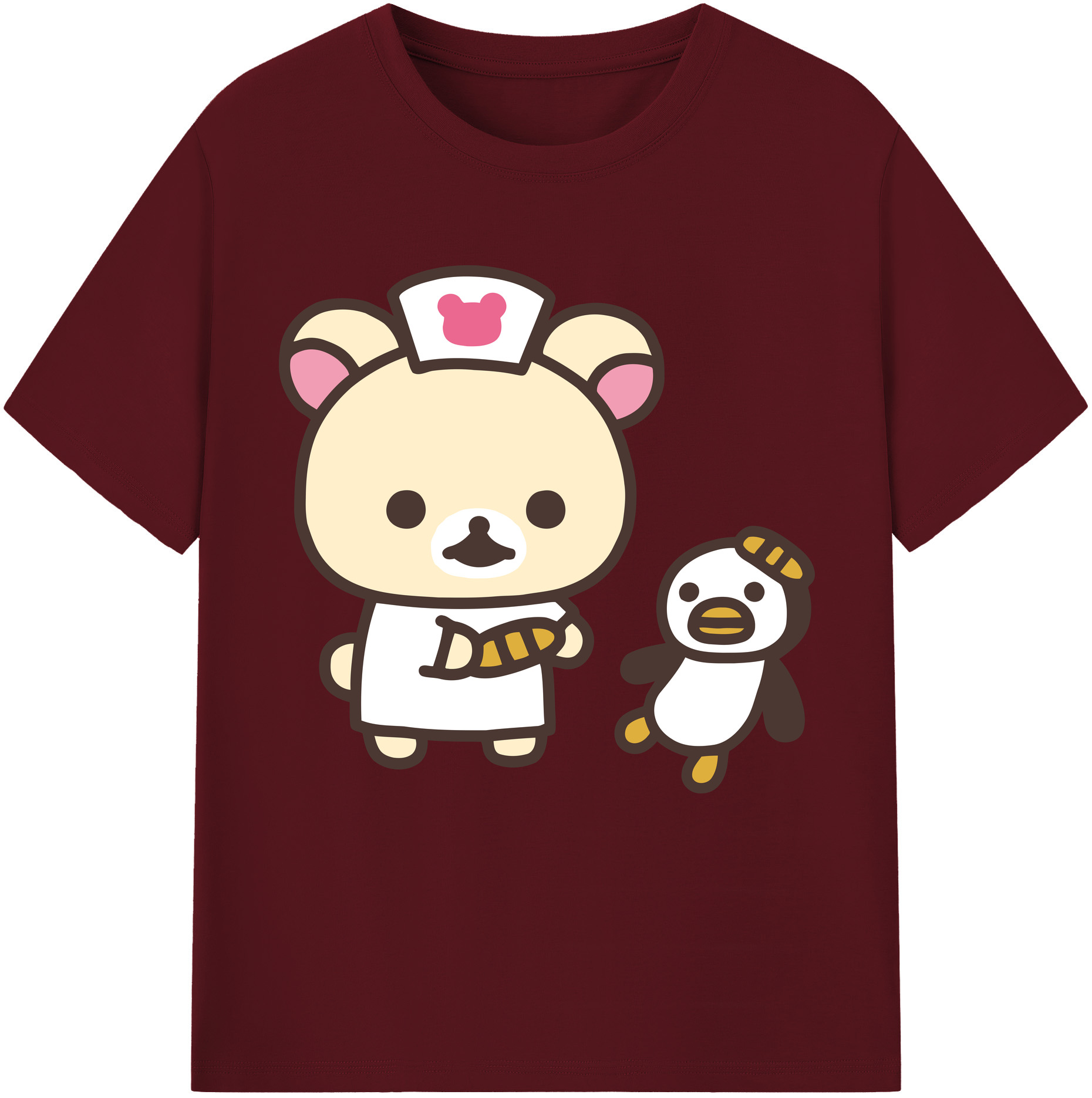 （画像用） リラックマ リラックマ キイロイトリ Rilakkuma Korilakkuma Kiiroitori 綿100％半袖Tシャツ（フロントプリント）